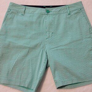 Rhone Green & White Seersucker Shorts Mens 31 Regular